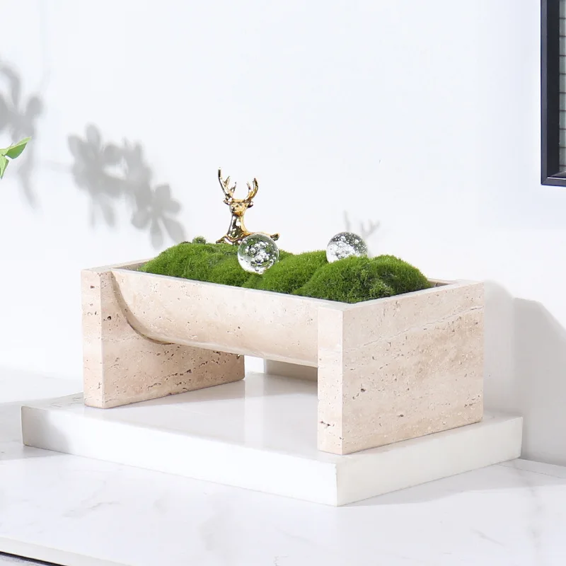 Natural Marble Stone Flower Po - Aloe Vera Pot recension och pris