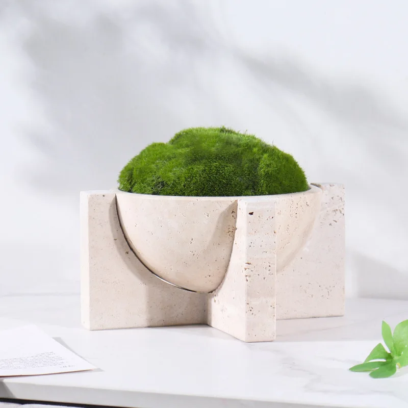 Natural Marble Stone Flower Po - Aloe Vera Pot recension och pris