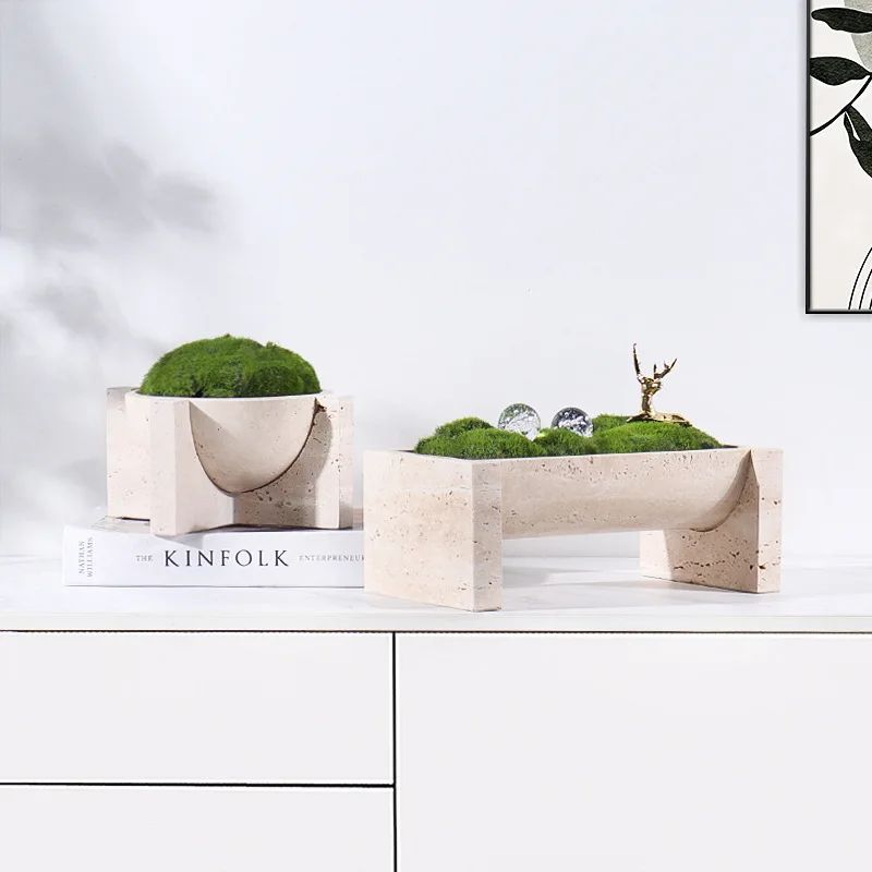 Natural Marble Stone Flower Po - Aloe Vera Pot recension och pris