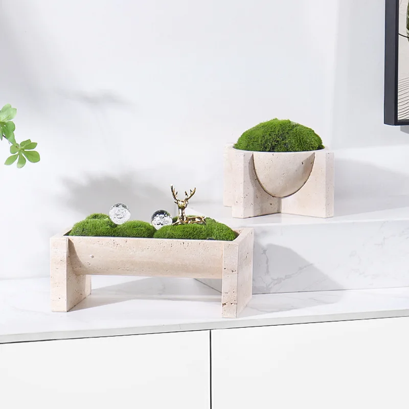 Natural Marble Stone Flower Po - Aloe Vera Pot recension och pris