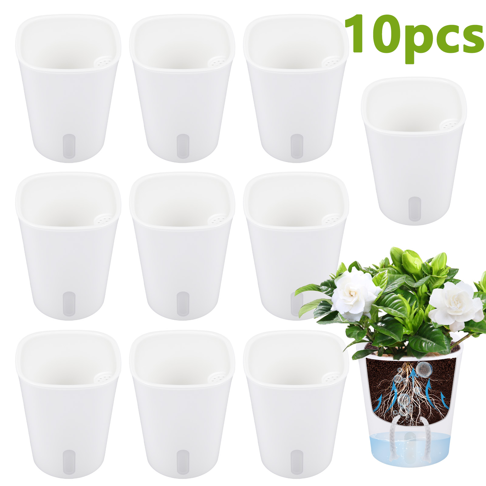10Pcs Self Watering Plastic Fl - Aloe Vera Pot recension och pris