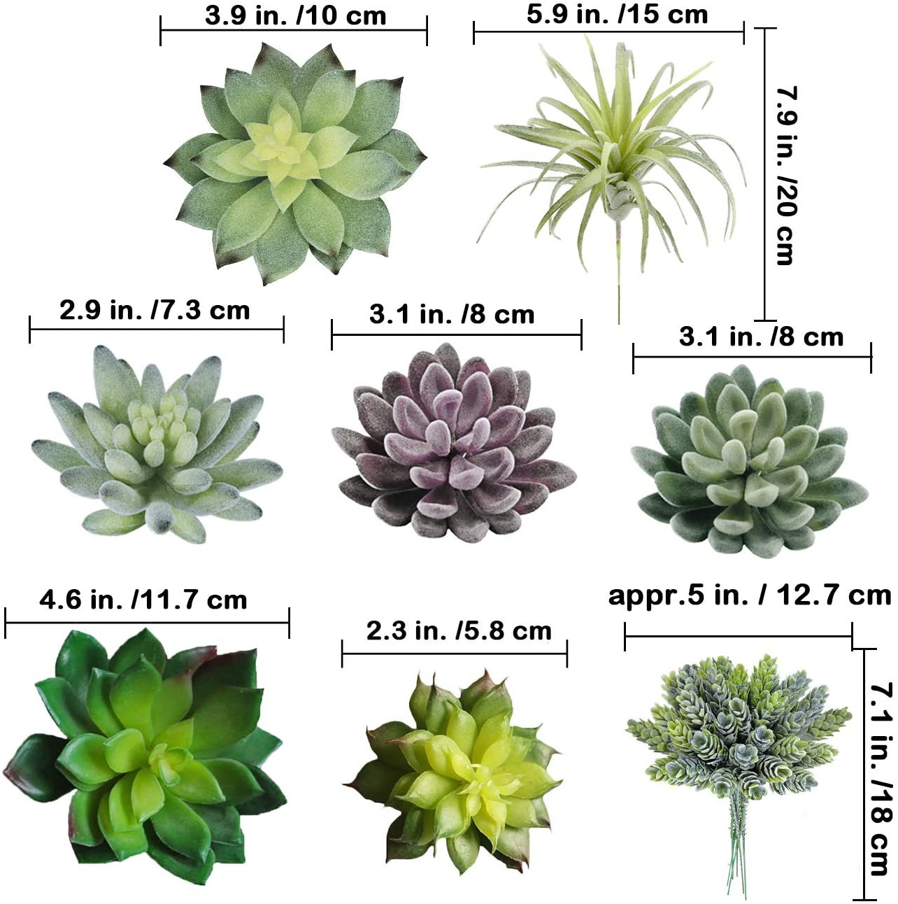 15 Pack Assorted Artificial Su - Echeveria Succulent recension och pris