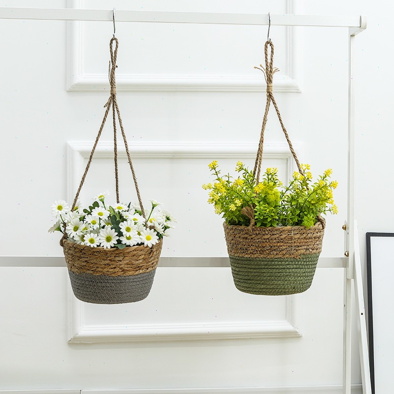 Straw Hanging Basket Flower Po - Spider Plant Hanging recension och pris