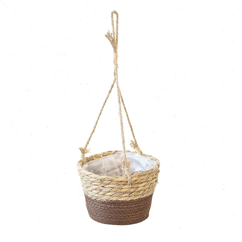 Straw Hanging Basket Flower Po - Spider Plant Hanging recension och pris