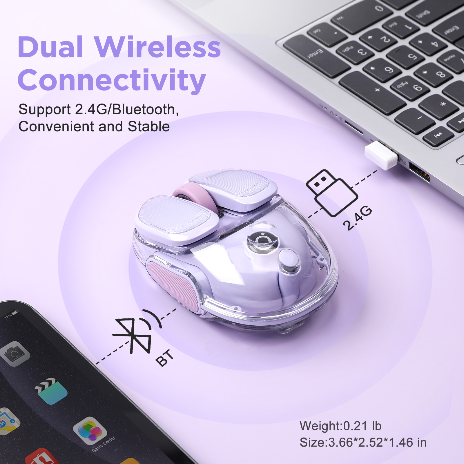 EWEADN Q9 Purple Wireless RGB  - Tradescantia Purple recension och pris